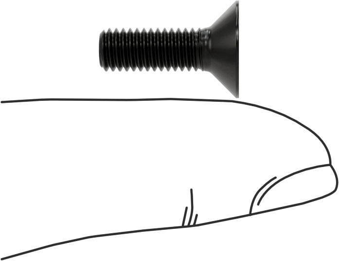 Siyah Oksit Alaşımlı Çelik Torx Düz Başlı Vidalar, M5 x 0,8 mm Diş Boyutu, 16 mm Uzunluk