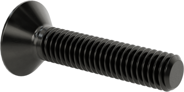 Siyah Oksit Alaşımlı Çelik Torx Düz Başlı Vidalar, M6 x 1 mm Diş Boyutu, 30 mm Uzunluk