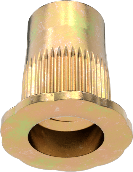 Yumuşak Malzemeler için Bükülmeye Dayanıklı Perçin Somunları, M5 x 0,8 mm Diş, 0,5 mm ila 3,3 mm Malzeme Kalınlığı için