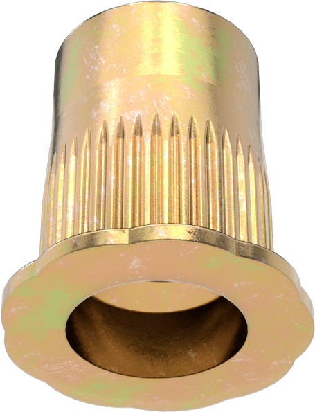 Yumuşak Malzemeler için Bükülmeye Dayanıklı Perçin Somunları, M6 x 1 mm Diş Boyutu, 0,7 mm ila 4,2 mm Malzeme Kalınlığı için