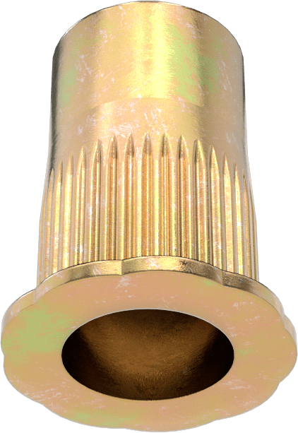 Yumuşak Malzemeler için Bükülmeye Dayanıklı Perçin Somunları, M6 x 1 mm Diş Boyutu, 4,2 mm ila 6,6 mm Malzeme Kalınlığı için