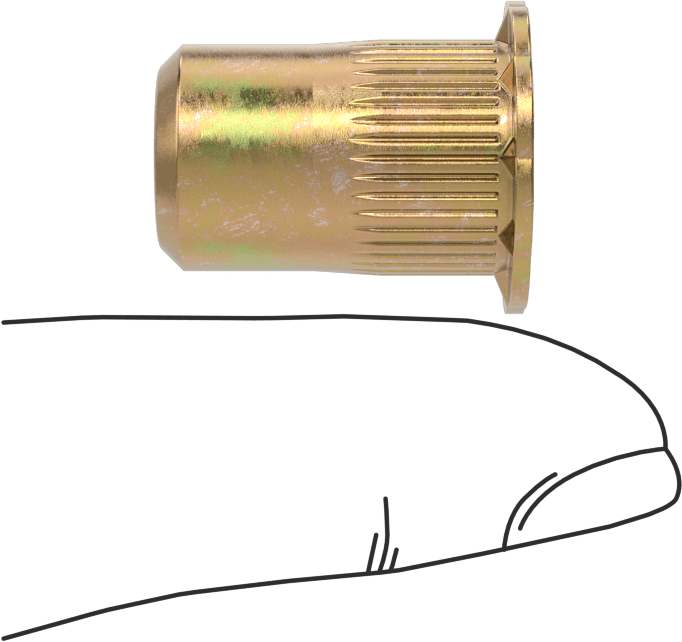 Yumuşak Malzemeler için Bükülmeye Dayanıklı Perçin Somunları, M8 x 1,25 mm Diş, 3,8 mm ila 7,9 mm Malzeme Kalınlığı için