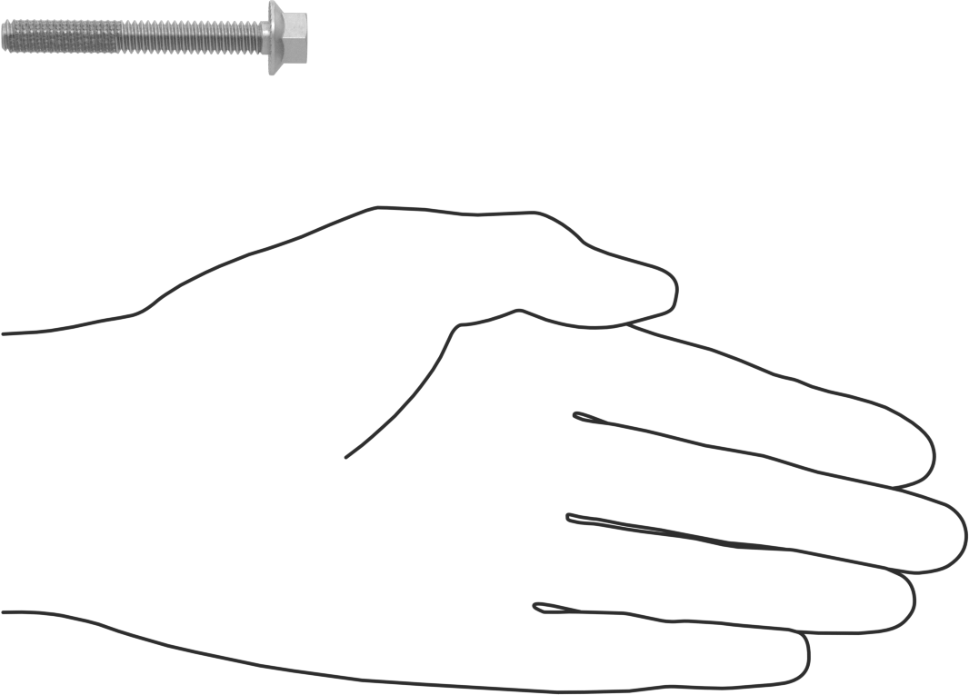 Tırtıklı Flanşlı Diş Kilitlemeli Altıgen Başlı Vida, Çinko Kaplamalı 5. Sınıf Çelik, 1/4"-20 Diş Boyutu, 2" Uzunluk