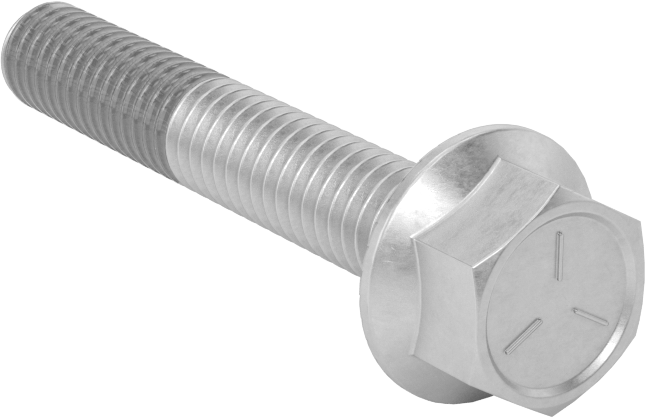 Tırtıklı Flanşlı Diş Kilitlemeli Altıgen Başlı Vida, Çinko Kaplamalı 5. Sınıf Çelik, 5/16"-18 Diş Boyutu, 2" Uzunluk