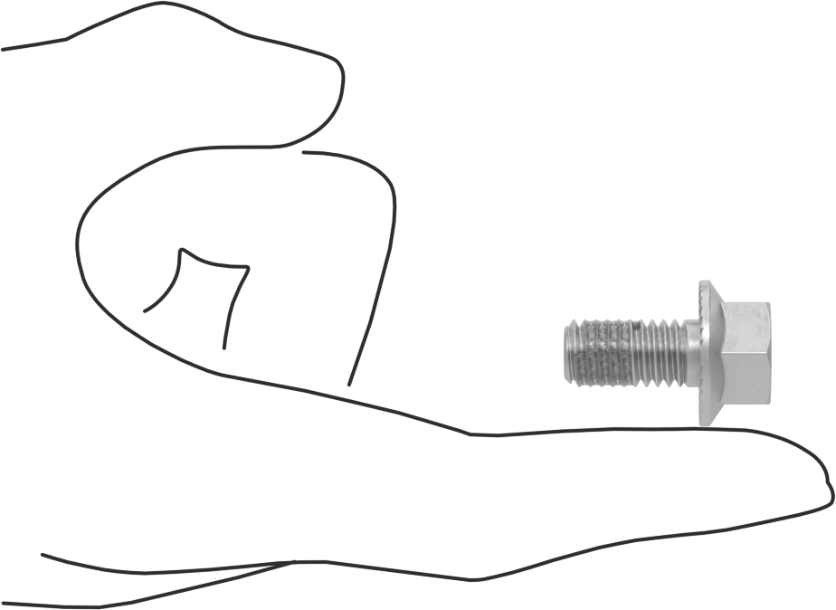 Tırtıklı Flanşlı Diş Kilitlemeli Altıgen Başlı Vida, Çinko Kaplamalı 5. Sınıf Çelik, 3/8"-16 Diş Boyutu, 3/4" Uzunluk