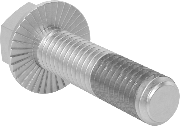 Tırtıklı Flanşlı Diş Kilitlemeli Altıgen Başlı Vida, Çinko Kaplamalı 5. Sınıf Çelik, 3/8"-16 Diş Boyutu, 1-1/2" Uzunluk