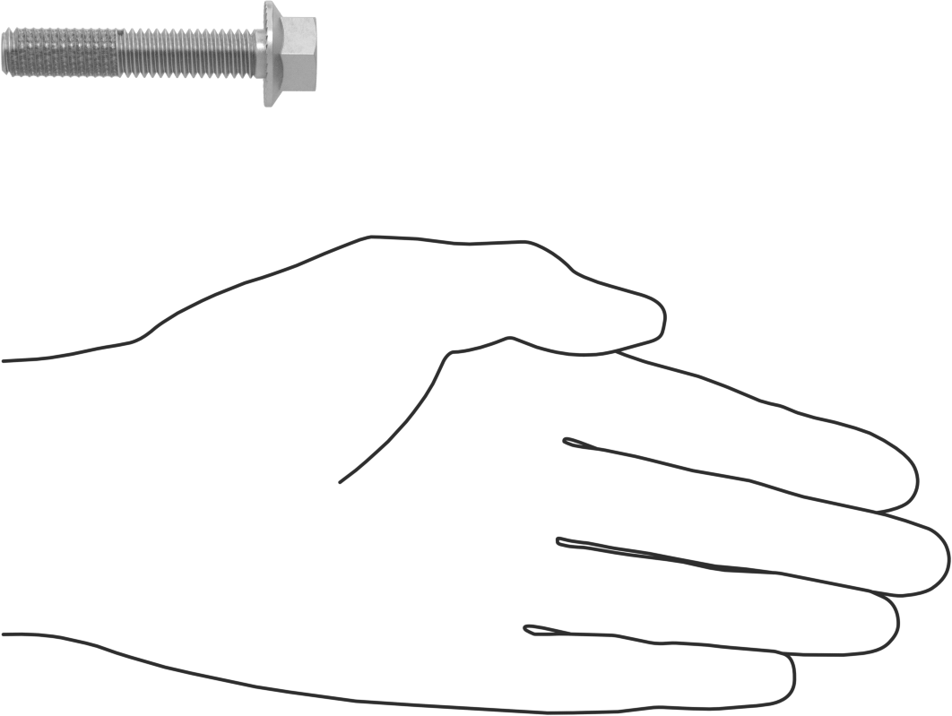 Tırtıklı Flanşlı Diş Kilitlemeli Altıgen Başlı Vida, Çinko Kaplamalı 5. Sınıf Çelik, 3/8"-16 Diş Boyutu, 2" Uzunluk