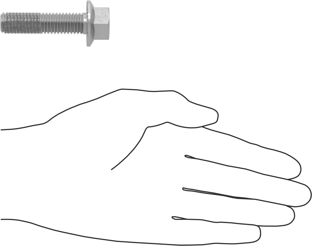 Tırtıklı Flanşlı Diş Kilitlemeli Altıgen Başlı Vida, Çinko Kaplamalı 5. Sınıf Çelik, 1/2"-13 Diş Boyutu, 2" Uzunluk