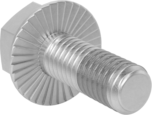 Tırtıklı Flanşlı Diş Kilitlemeli Altıgen Başlı Vida, Çinko Kaplı Sınıf 8.8 Çelik, M6 x 1 mm, 16 mm Uzunluk