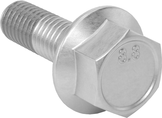 Tırtıklı Flanşlı Diş Kilitlemeli Altıgen Başlı Vida, Çinko Kaplı Sınıf 8.8 Çelik, M6 x 1 mm, 20 mm Uzunluk