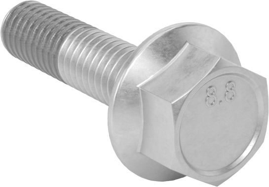 Tırtıklı Flanşlı Diş Kilitlemeli Altıgen Başlı Vida, Çinko Kaplı Sınıf 8.8 Çelik, M6 x 1 mm, 25 mm Uzunluk