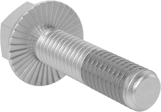 Tırtıklı Flanşlı Diş Kilitlemeli Altıgen Başlı Vida, Çinko Kaplı Sınıf 8.8 Çelik, M6 x 1 mm, 25 mm Uzunluk