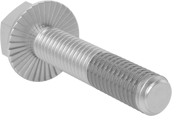 Tırtıklı Flanşlı Diş Kilitlemeli Altıgen Başlı Vida, Çinko Kaplı Sınıf 8.8 Çelik, M6 x 1 mm, 30 mm Uzunluk