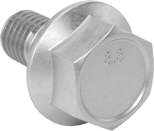 Tırtıklı Flanşlı Diş Kilitlemeli Altıgen Başlı Vida, Çinko Kaplı Sınıf 8.8 Çelik, M8 x 1.25 mm, 16 mm Uzunluk