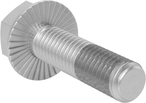 Tırtıklı Flanşlı Diş Kilitlemeli Altıgen Başlı Vida, Çinko Kaplı Sınıf 8.8 Çelik, M8 x 1.25 mm, 30 mm Uzunluk