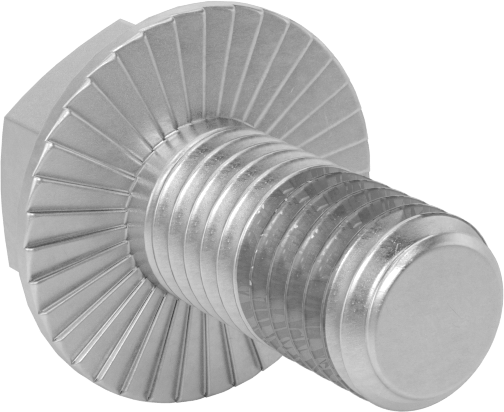 Tırtıklı Flanşlı Diş Kilitlemeli Altıgen Başlı Vida, Çinko Kaplı Sınıf 8.8 Çelik, M10 x 1.5 mm, 20 mm Uzunluk