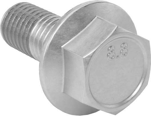 Tırtıklı Flanşlı Diş Kilitlemeli Altıgen Başlı Vida, Çinko Kaplı Sınıf 8.8 Çelik, M10 x 1.5 mm, 25 mm Uzunluk