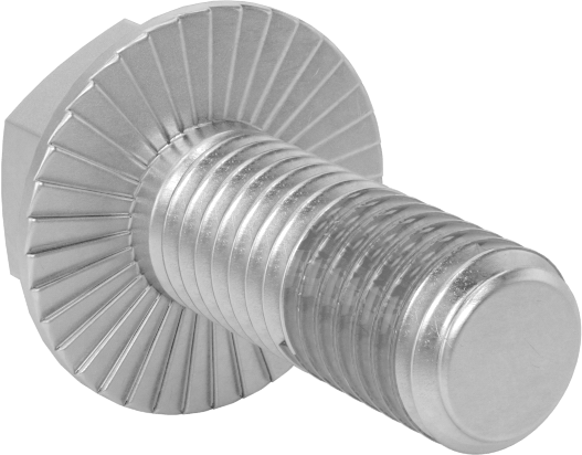 Tırtıklı Flanşlı Diş Kilitlemeli Altıgen Başlı Vida, Çinko Kaplı Sınıf 8.8 Çelik, M10 x 1.5 mm, 25 mm Uzunluk