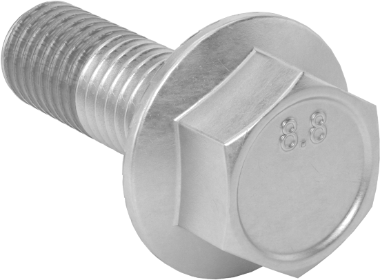 Tırtıklı Flanşlı Diş Kilitlemeli Altıgen Başlı Vida, Çinko Kaplı Sınıf 8.8 Çelik, M10 x 1.5 mm, 30 mm Uzunluk