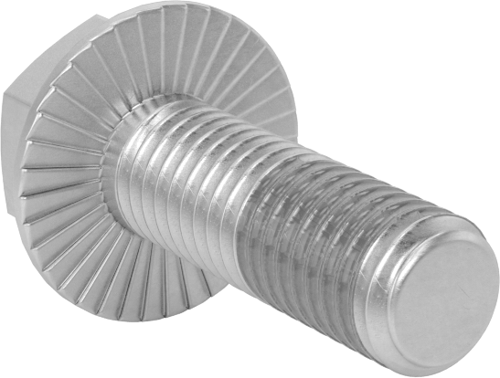Tırtıklı Flanşlı Diş Kilitlemeli Altıgen Başlı Vida, Çinko Kaplı Sınıf 8.8 Çelik, M10 x 1.5 mm, 30 mm Uzunluk