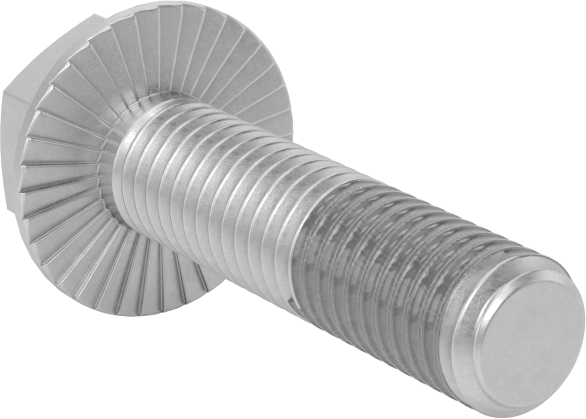 Tırtıklı Flanşlı Diş Kilitlemeli Altıgen Başlı Vida, Çinko Kaplı Sınıf 8.8 Çelik, M10 x 1.5 mm, 40 mm Uzunluk