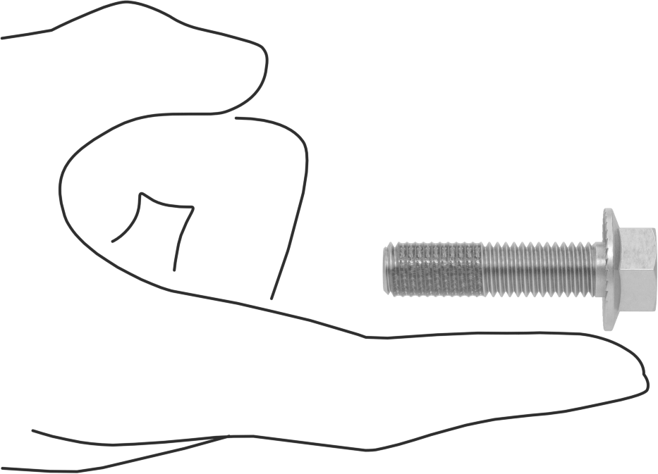 Tırtıklı Flanşlı Diş Kilitlemeli Altıgen Başlı Vida, Çinko Kaplı Sınıf 8.8 Çelik, M10 x 1.5 mm, 40 mm Uzunluk