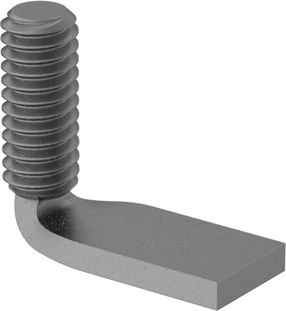 Çelik Dik Açı Kaynak Saplamaları, 8-32 Diş, 1/2" Uzunluk