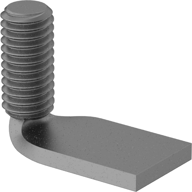 Çelik Dik Açı Kaynak Saplamaları, 10-32 Diş, 1/2" Uzunluk