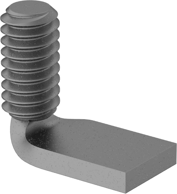 Çelik Dik Açı Kaynak Saplamaları, 1/4"-20 Diş, 5/8" Uzunluk