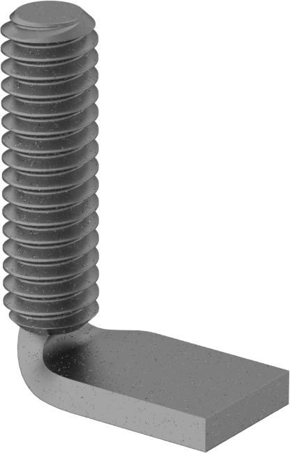 Çelik Dik Açı Kaynak Saplamaları, 1/4"-20 Diş, 1" Uzunluk