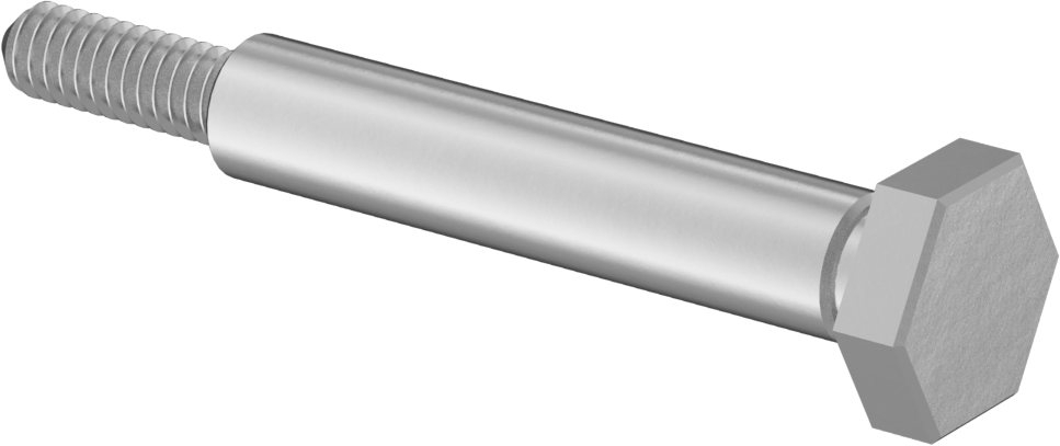 Çelik Altıgen Başlı Omuzlu Vida, 3/8" Omuz Çapı, 2" Omuz Uzunluğu, 1/4"-20 Diş