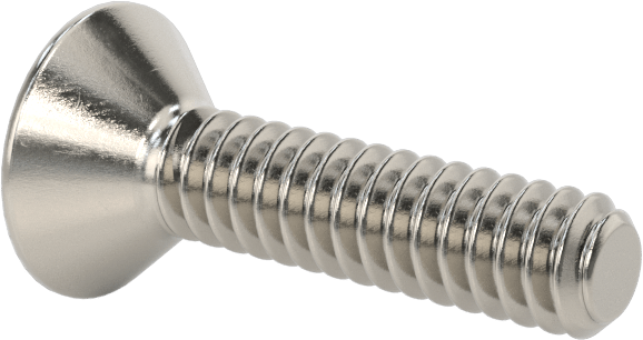 Mil. Spec. 18-8 Paslanmaz Çelik Altıgen Soketli Düz Başlı Vida, 4-40 Diş Boyutu, 1/2" Uzunluk