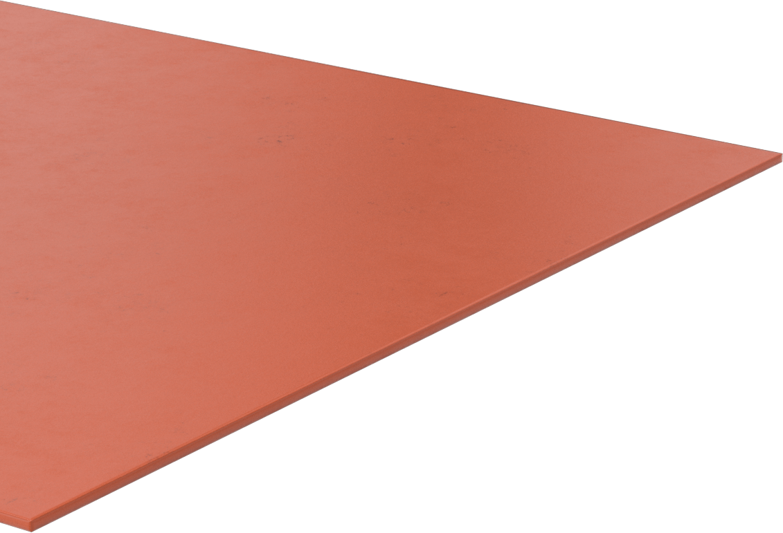 Ekonomik Aşınmaya Dayanıklı SBR Kauçuk Levha, Kırmızı, 12" x 24", 3/32" Kalınlık
