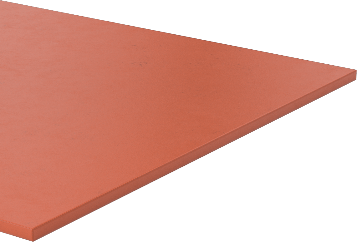 Ekonomik Aşınmaya Dayanıklı SBR Kauçuk Levha, Kırmızı, 12" x 24", 1/4" Kalınlık
