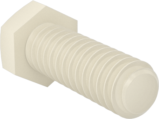 Seramik Altıgen Başlı Vida, 2-56 Diş Boyutu, 1/4" Uzunluk