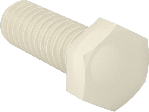 Seramik Altıgen Başlı Vida, 2-56 Diş Boyutu, 1/4" Uzunluk