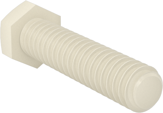 Seramik Altıgen Başlı Vida, 2-56 Diş Boyutu, 3/8" Uzunluk