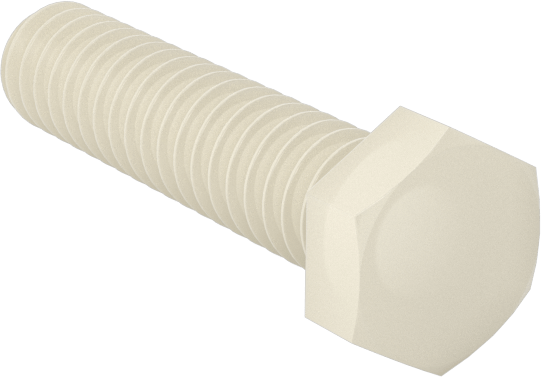 Seramik Altıgen Başlı Vida, 2-56 Diş Boyutu, 3/8" Uzunluk