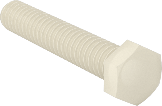 Seramik Altıgen Başlı Vida, 2-56 Diş Boyutu, 1/2" Uzunluk