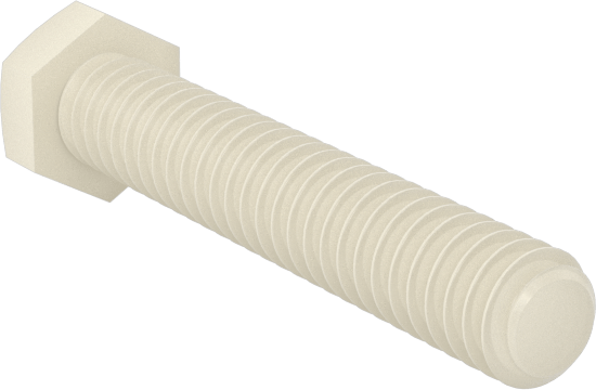 Seramik Altıgen Başlı Vida, 2-56 Diş Boyutu, 1/2" Uzunluk