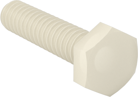 Seramik Altıgen Başlı Vida, 4-40 Diş Boyutu, 1/2" Uzunluk