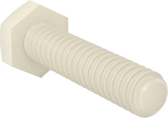 Seramik Altıgen Başlı Vida, 4-40 Diş Boyutu, 1/2" Uzunluk