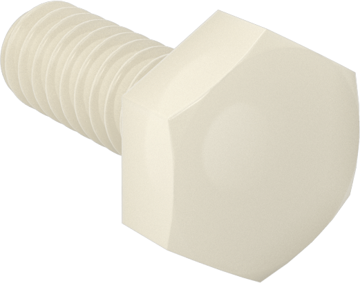 Seramik Altıgen Başlı Vida, 6-32 Diş Boyutu, 3/8" Uzunluk