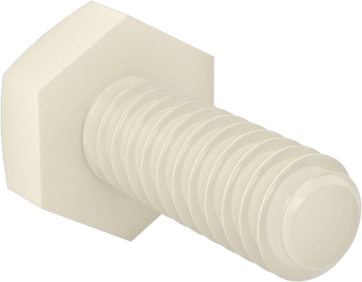 Seramik Altıgen Başlı Vida, 6-32 Diş Boyutu, 3/8" Uzunluk