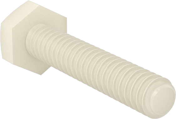 Seramik Altıgen Başlı Vida, 6-32 Diş Boyutu, 3/4" Uzunluk