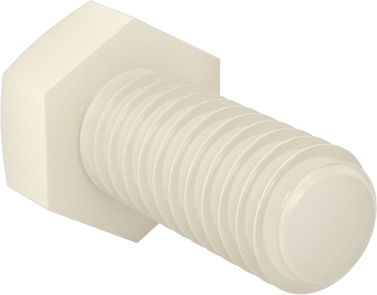 Seramik Altıgen Başlı Vida, 8-32 Diş Boyutu, 3/8" Uzunluk