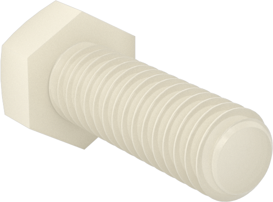 Seramik Altıgen Başlı Vida, 8-32 Diş Boyutu, 1/2" Uzunluk