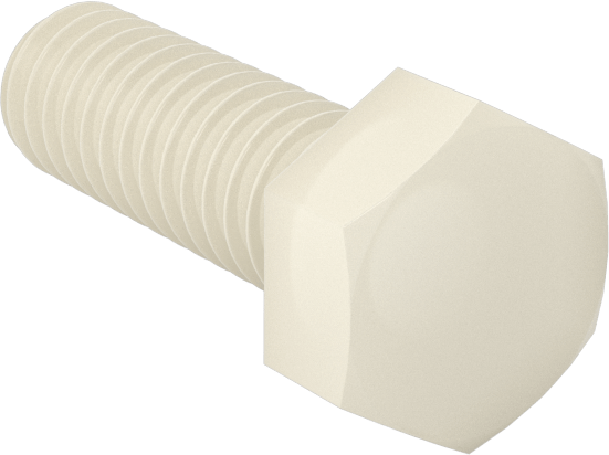 Seramik Altıgen Başlı Vida, 8-32 Diş Boyutu, 1/2" Uzunluk