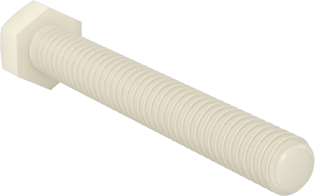 Seramik Altıgen Başlı Vida, 8-32 Diş Boyutu, 1-1/4" Uzunluk