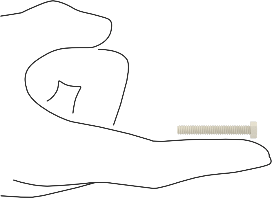 Seramik Altıgen Başlı Vida, 8-32 Diş Boyutu, 1-1/4" Uzunluk
